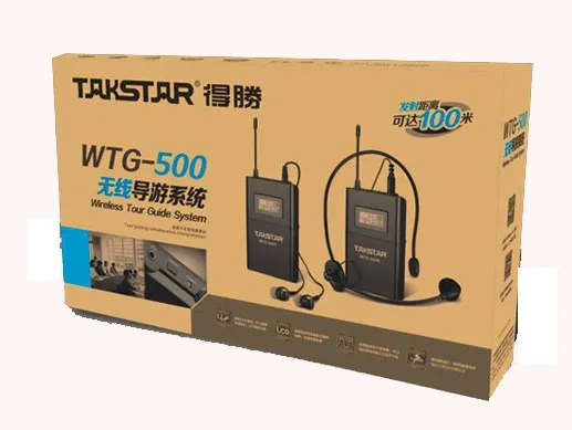 Takstar WTG-500/WTG500 UHF Беспроводная аудиосистема для туристического гида/обучения передатчик+ приемник+ микрофон+ наушники