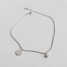 Стерлингового серебра 925 Круглый ножной браслет аксессуары для девочек, мода фианит браслеты для женщин браслет cheville joia