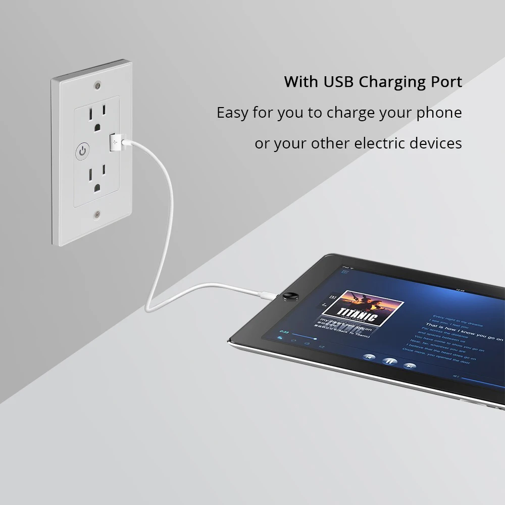 Wall-Mount-USB-Plug-Socket-AC-15A-Wall-Socket-Wall-Charge-Power-Dual-USB-Charging-outlet