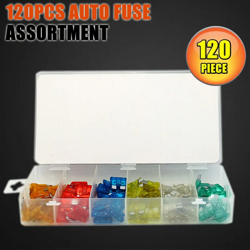 

120pcs/case Assorted Car Medium Blade Fuse Holder Auto Fuse Assortment Fuses Automotive (5A,10A,15A,20A,25A,30A) HW146