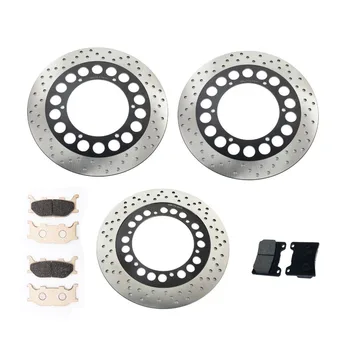 

BIKINGBOY Front Rear Brake Discs Disks Rotors Pad For Yamaha XVS 1100 V-Star Custom 00 01 02 03 04 05 06 07 08 / A Classic 04-08