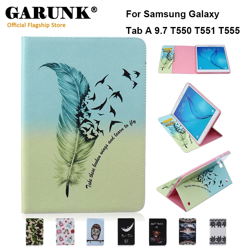 Чехол для Samsung Galaxy Tab A T550 T555 9 7 дюймов модный кожаный чехол с откидной крышкой и