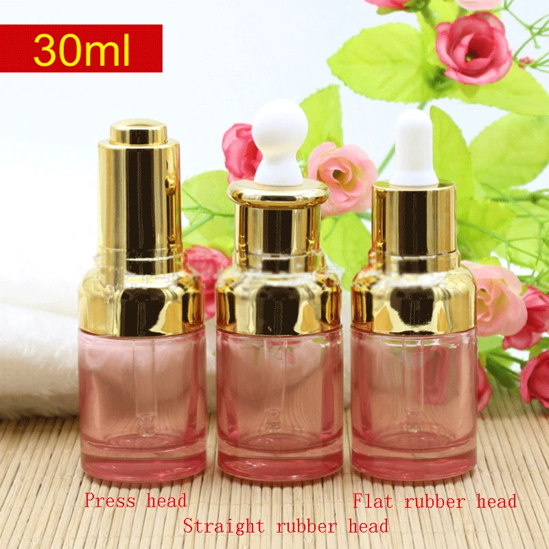 Download 30ml empty Pink essential oil glass bottle, bottle cosmetic packaging 30cc dropper bottle 30g ...