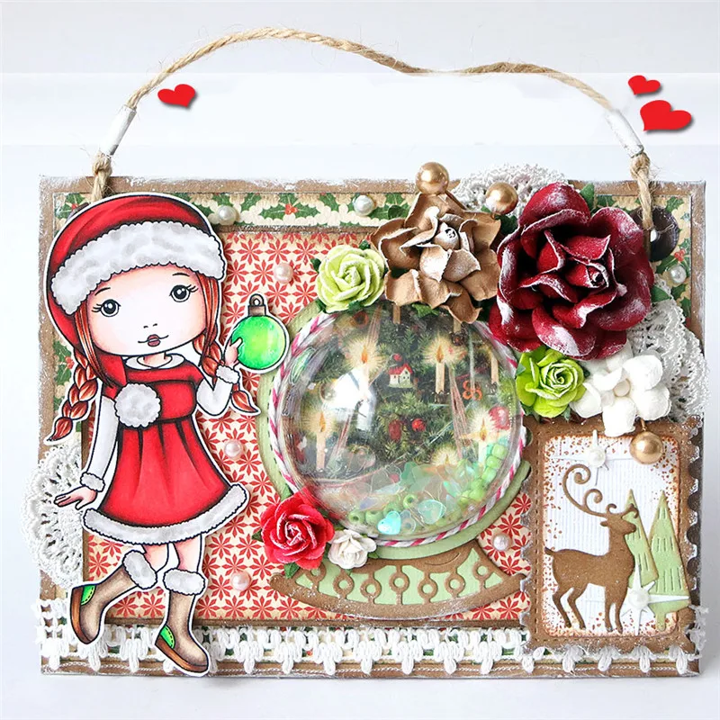 

Snowglobe Deer Tree Metal Cutting Dies for Scrapbooking New 2019 Crafts Cuts Card Making Album Embossing Stencil