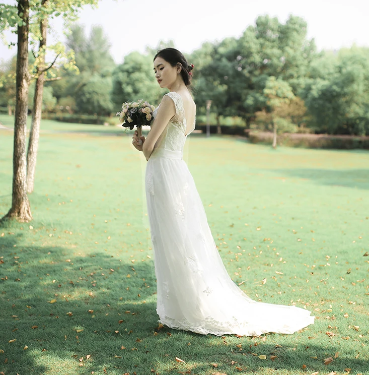 Sexy White Tulle Beach Wedding Dresses Sweetheart Lace A Line
