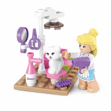 Puzzle building blocks assembled fight inserted toys children’s intelligence pet model girl 6 years old