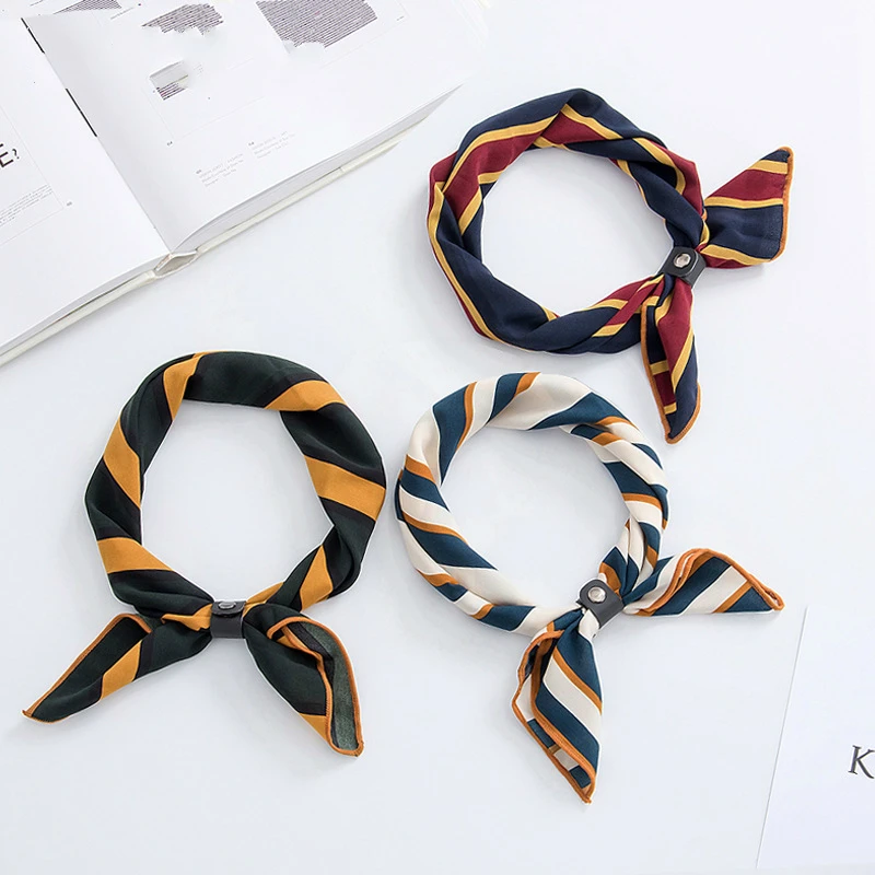 Spring and summer new British stripes small scarves Ladies fashion wild