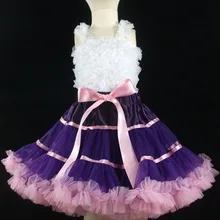 Юбка-американка для маленьких девочек фиолетовая юбка-пачка розовые ленты, детская юбка-американка для девочек