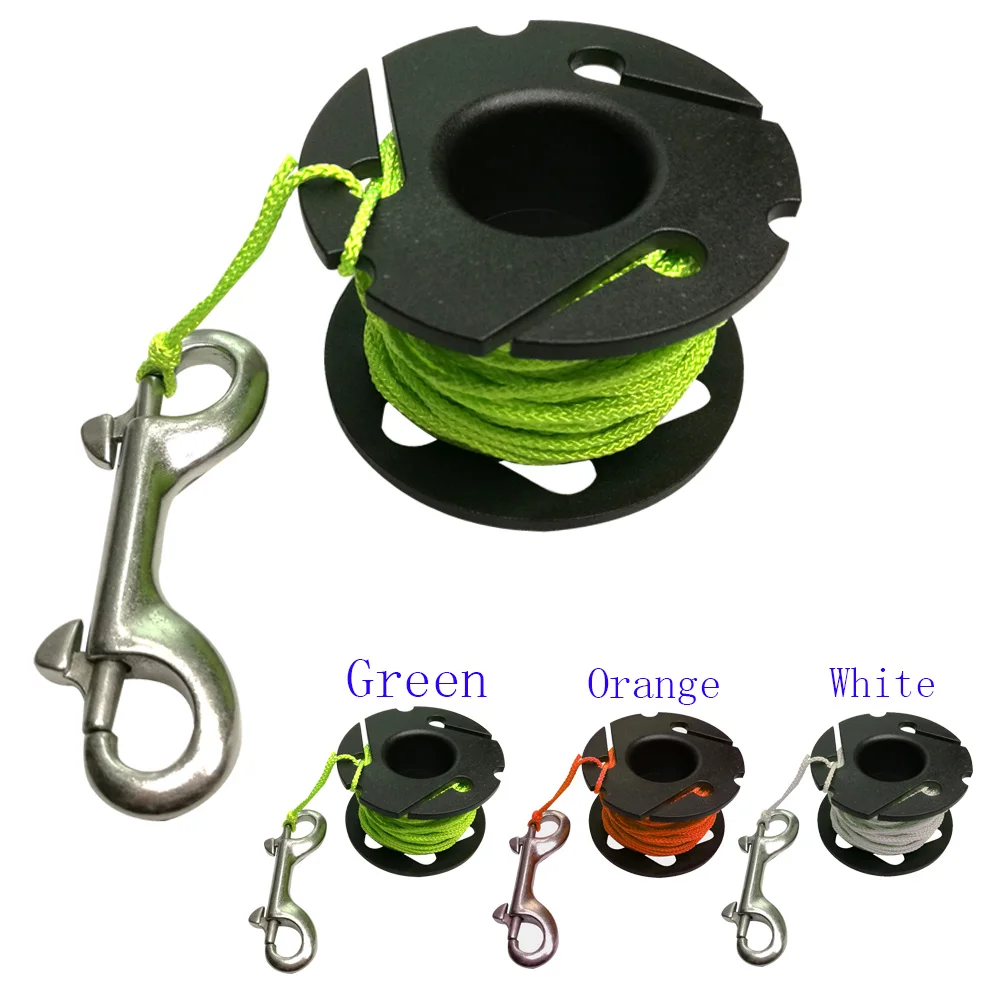 

15M Scuba Diving Finger Reel Guide Line Snorkeling Plastic Wreck Cave Finger Spool Diving Safety Device DIY