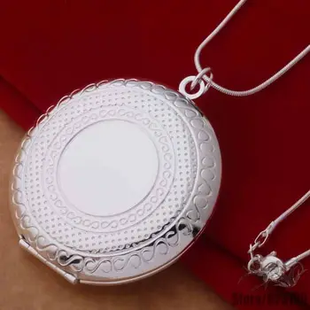 

AN733Silver plated Necklace,silver fashion jewelry pendant Round the mirror /bvaakmha dhmalyta