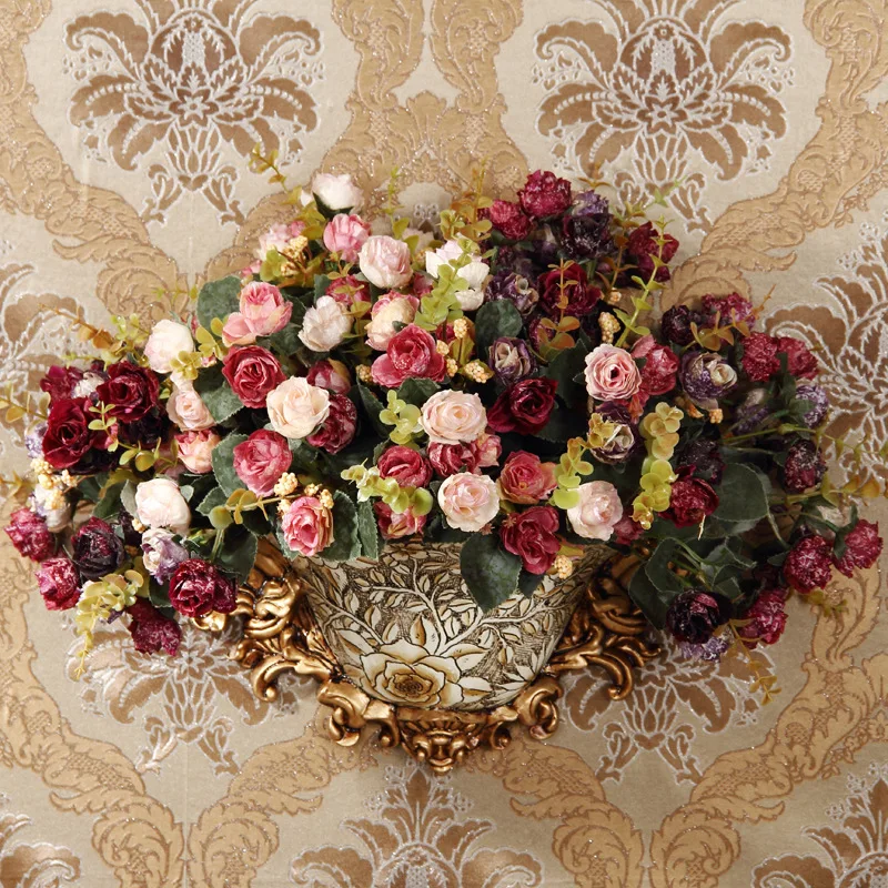 

European Wall hanging vase resin decoration pastoral creative hanging wall style home accessories to make old wall hanging