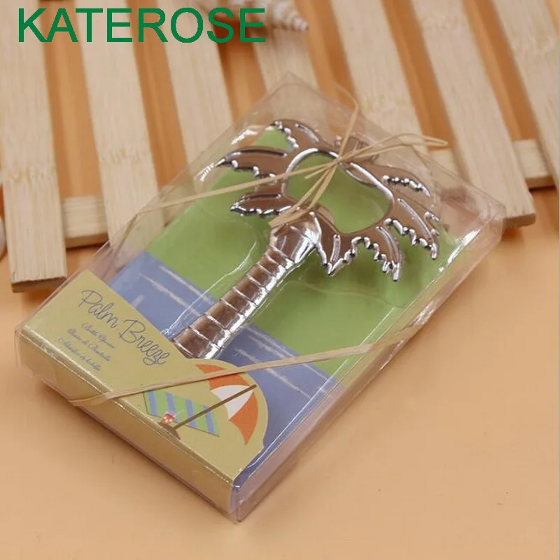 8PCS Palm Breeze Chrome Palm Tree Bottle Opener Wedding Favor Beach
