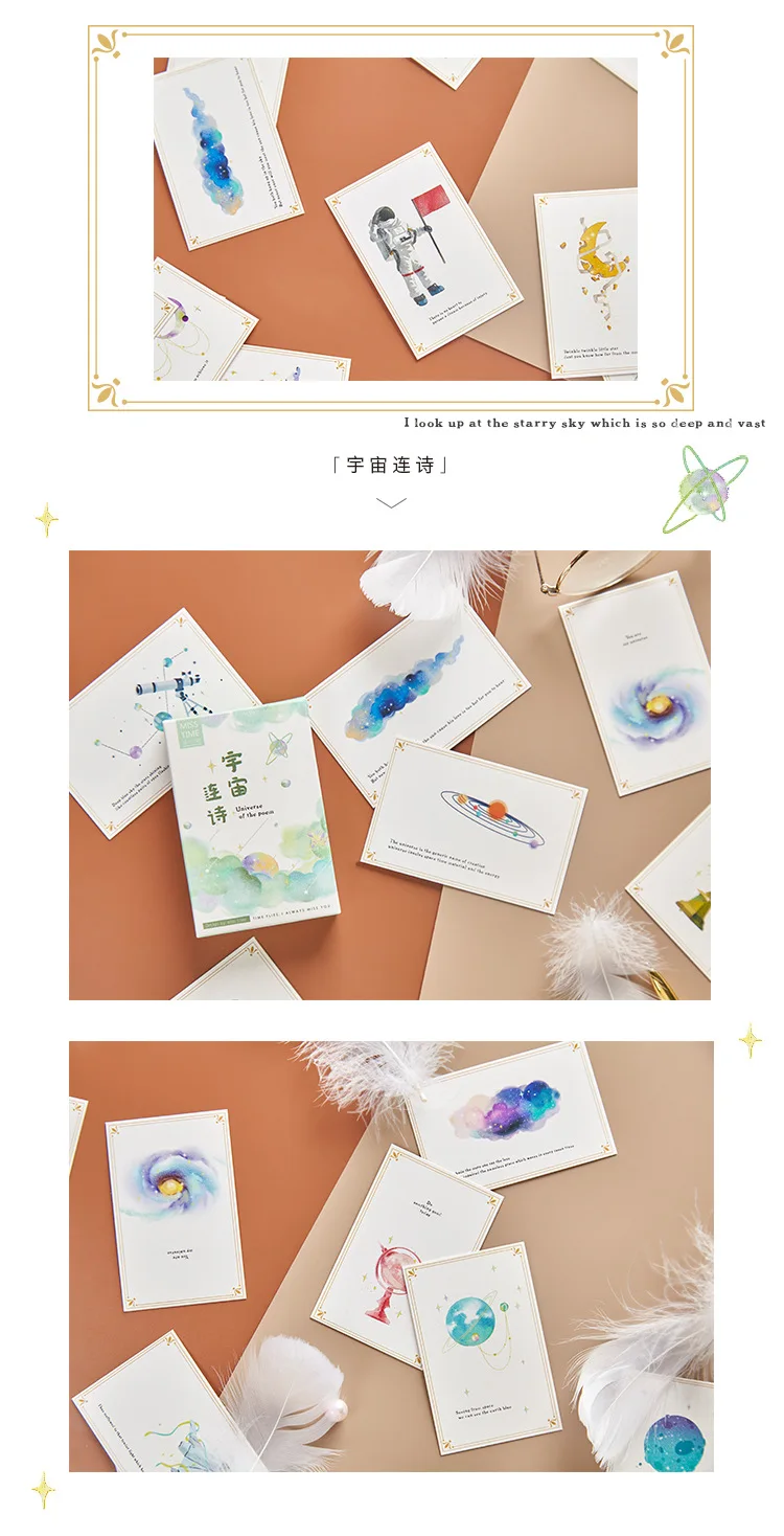 28 листов/набор цветы планета серия масляной живописи поздравительная открытка ЛОМО открытка подарки на Рождество и год
