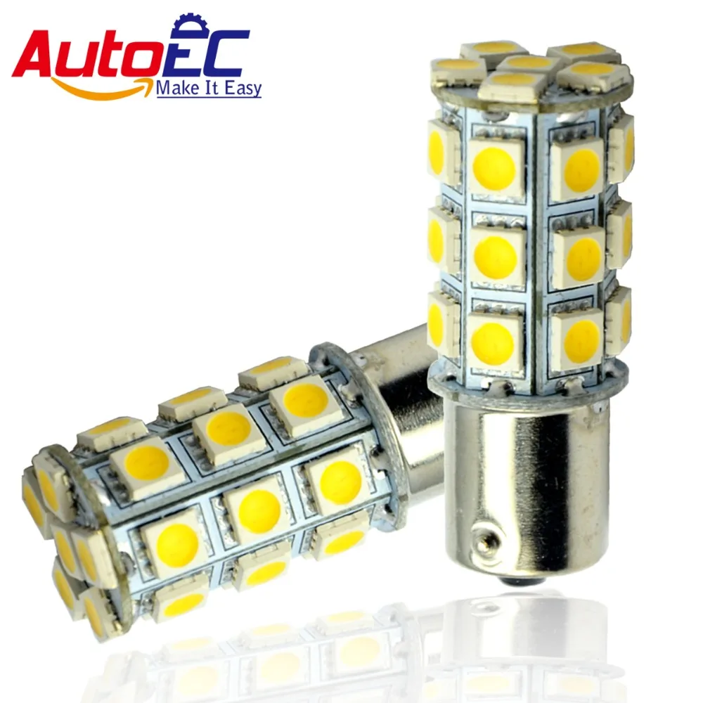 

AutoEC 2pcs 1156 1157 27smd 5050 BA15S BAY15D BAU15S P21W P21/5W led Car Brake Parking Tail Turn signal light bulb12V #LF05