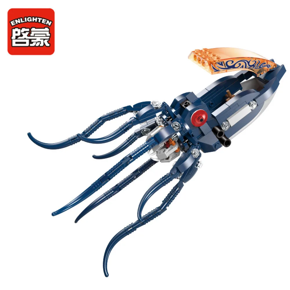 

Enlighten kids Pirate Mechanical octopus Series Squid Model toys Building Blocks diy Sets Children's educational toys