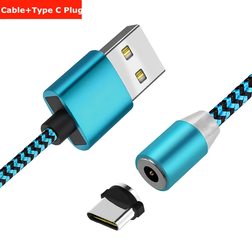 20 шт./упак. NISI 1 м 2 Micro USB Магнитный кабель Lightning для iPhone samsung 8Pin IOS Тип-C Порты светодиодный телефона зарядный кабель 3 в 1 - Цвет: Mint TypeC Cable