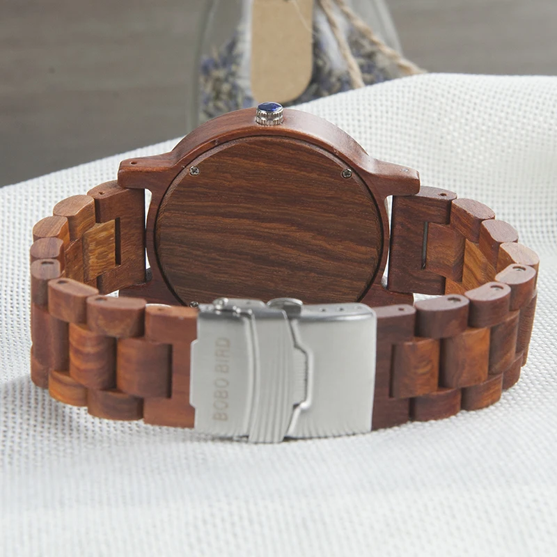 BOBO BIRD V-M10 New Arrival Mens Watch Ebony Wood Dial All Wood Quartz Wristwatch in Gift Box reloj hombre 2017