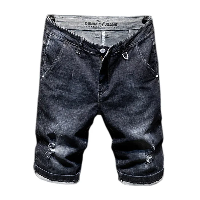 Новые летние для мужчин стрейч короткие джинсы модные повседневное Slim Fit высокое качество Micro эластичные джинсовые шорты мужской одежды, X3107