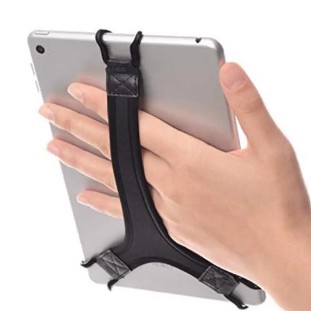 Универсальный держатель для планшета треугольный эластичный ремешок черный Кронштейн управление одной рукой - Цвет: black