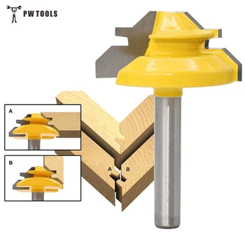 

1Pc 45 Degree Lock Miter Router Bit 1/4 Inch Shank Woodworking Tenon Milling Cutter Tool Drilling Milling For Wood Carbide Alloy