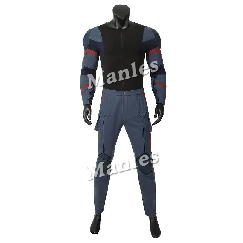 Мстители 4 эндшпиль костюм Капитан Америка Стивен Роджерс косплей комбинезон супергерой Взрослый Хэллоуин наряд индивидуальный заказ - Цвет: Jumpsuit Only