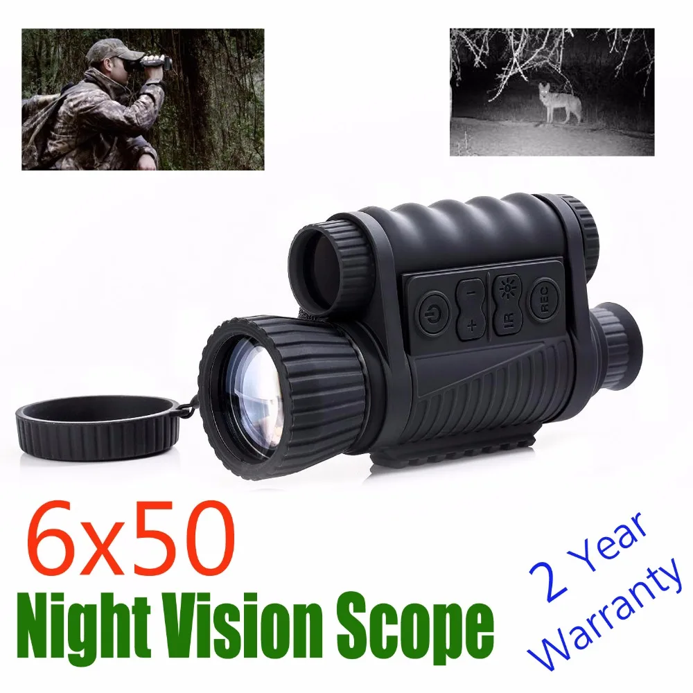 WG6x50 التكبير فيديو سجل التكتيكية للرؤية الليلية نطاق 6x50 الأشعة تحت الحمراء الرقمية أحادي ليلة الصيد Riflescope NV نطاق شحن السفينة