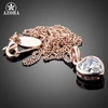 AZORA Heart Crystal Rose Gold Color Stellux Austrian Crystal Jewelry Pendant Necklace TN0091 ► Photo 2/4