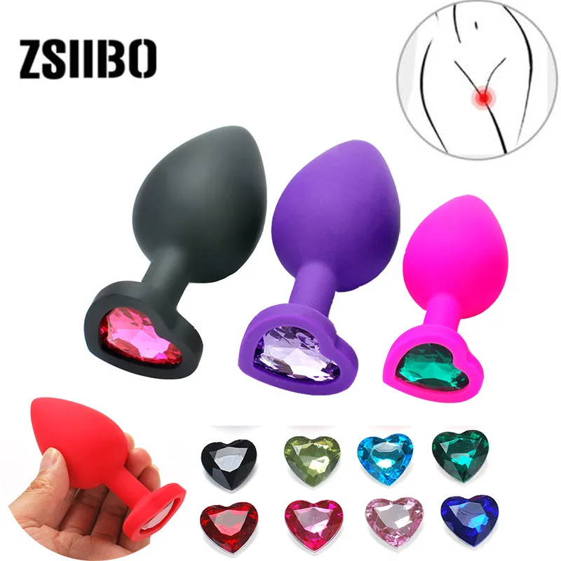 Adult Sex Toys for Women Soft Silicone Anal Plug Prostate Massage Anus dilator Crystal sequins Butt Plug Erotic AccessoriesGS78