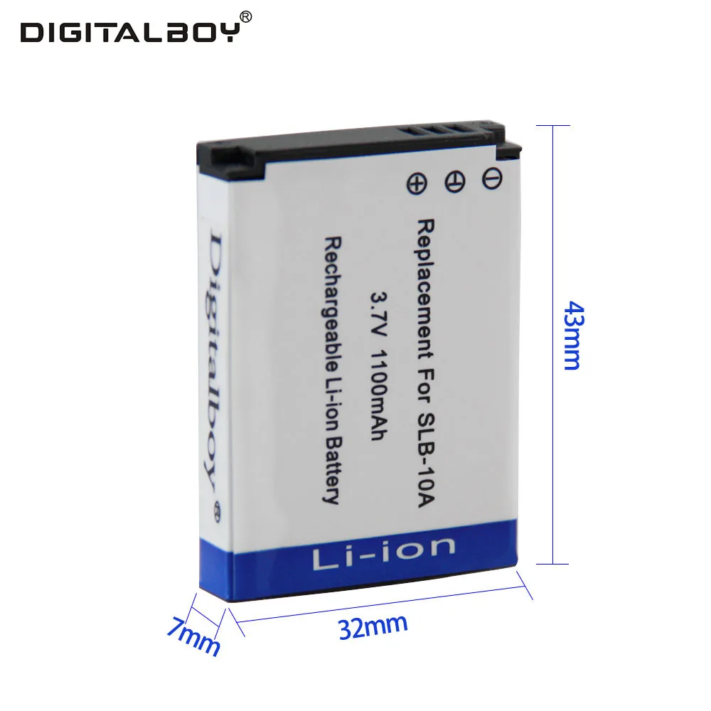 SLB 10A SLB10A 1pcs 1150mAh 3.7V Li ion Camera Battery For Samsung ...