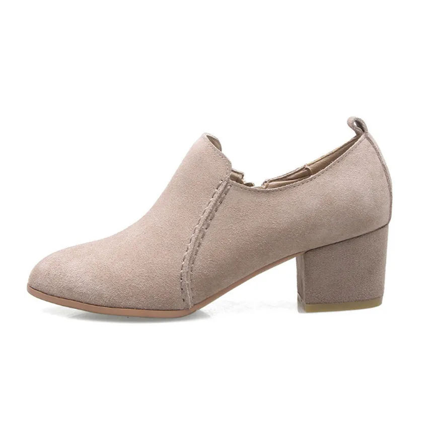 

ZOUDKY 2018 Autumn winter new square rough comfortable high heel work place shoes