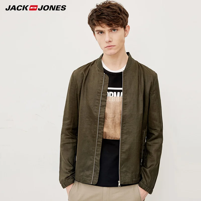 Jack & Jones Brand NEW RAMIE 100 pure color causual stand collar light