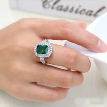 CHAOYE Vintage Green Zircon Crown Rings for Women Party Ring Men Wedding Rings Bague Anillos Anel lord of the rings 2017 Hot