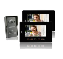ENVÍO LIBRE 7 pulgadas TFT de Video Teléfono de La Puerta con La Visión Nocturna de La Cámara + 2 Monitores LCD multi-apartamento puerta de intercomunicación timbre
