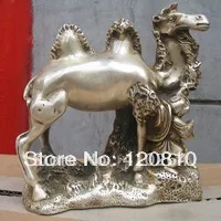 

shipping Tibet silver The kid pull Camel statue