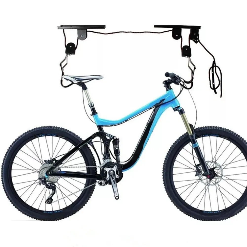 Us 21 57 24 Off Multifunction Kayak Hoist Pulley System Bike Lift Display Hanger Hook Garage Ceiling Storage Rack Hanger With Free Rope In Bicycle