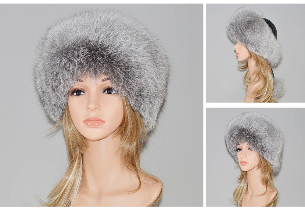 Новая женская шапка из меха лисы для России, чистый натуральный мех лисы, женские модели, высокое качество, настоящий мех лисы, шлем летчика