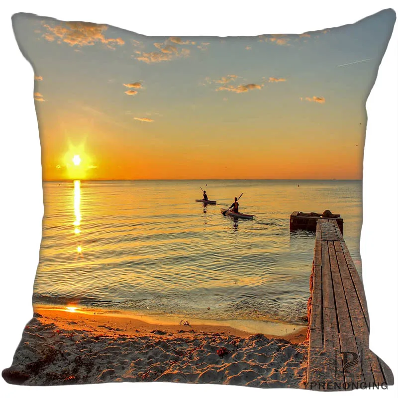 

Custom Beautiful Sunset Scenery Square Pillowcase Custom Zippered Pillow Cover Case 35X35,40x40,45x45cm(One Side)180522-02-2240
