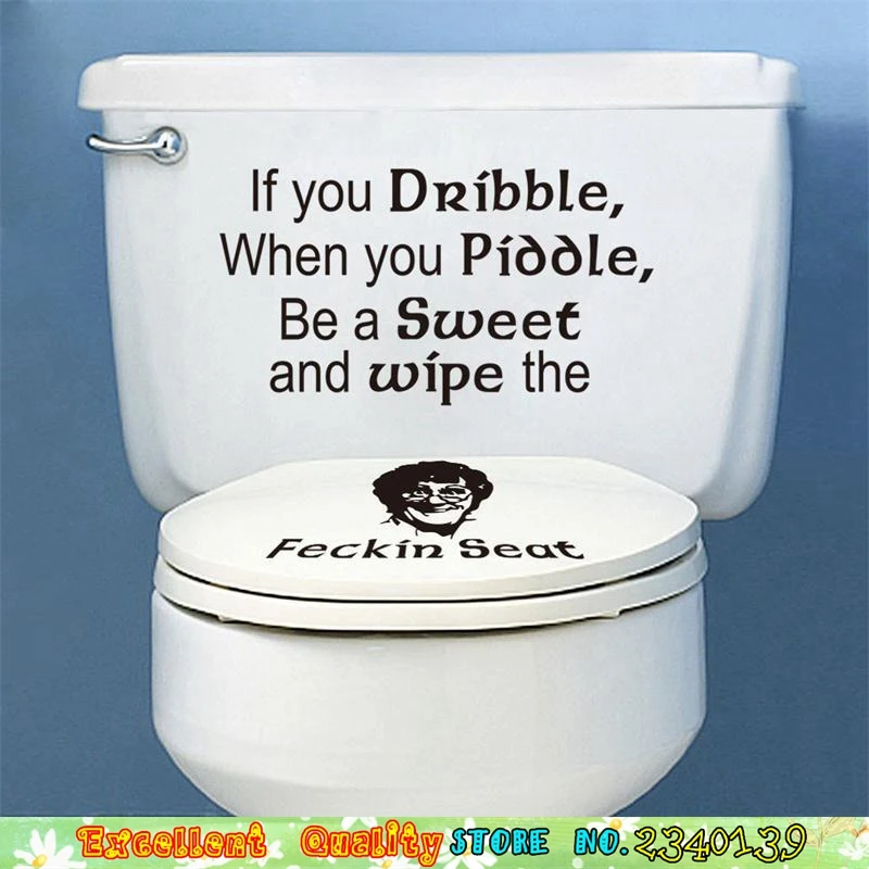 Toilet Seat Decoration Decal Bathroom Wash Room Inform Message Wall