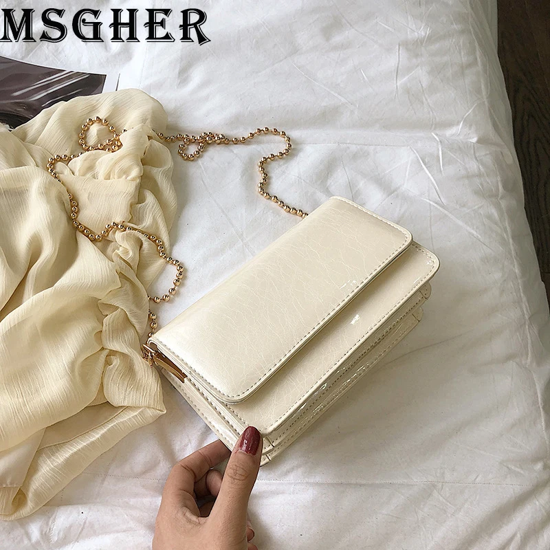 

MSGHER Shoulder Bags Women Summer High Designer Small Chain Bags Female Casual Solid Messager Bags Quality Crossbody Bags