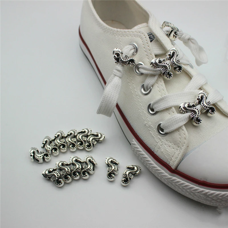 

Little Hippocampus Shoes Charms Shoe Accessories 12pcs Shoelace Buckle Metal DIY Clips Shoe Decoration