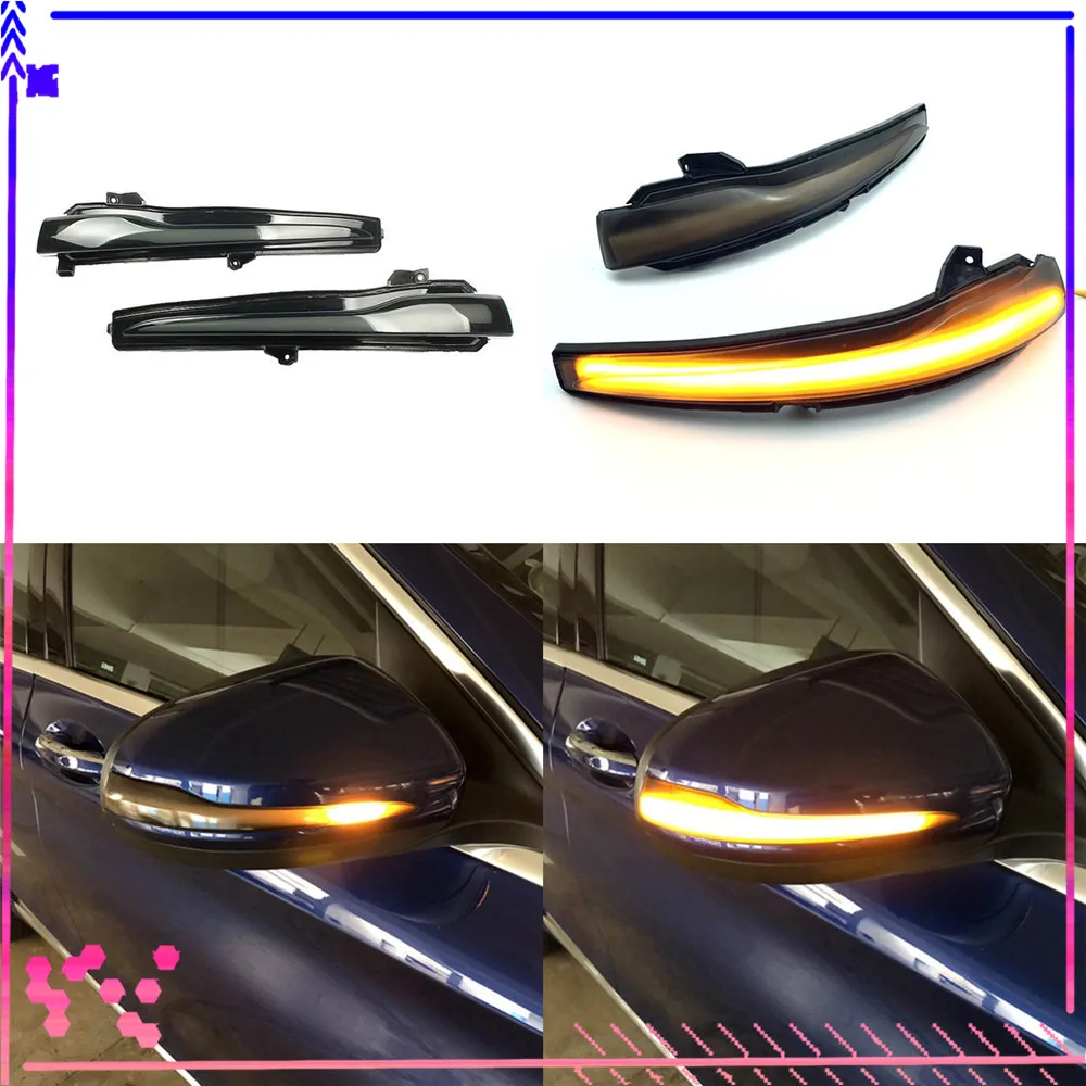 

Dynamic Sequential LED Black Left Right Pair Mirror Turn Signal Lamp For BENZ C E S CLASS W205 W213 W222 C217 GLC X253