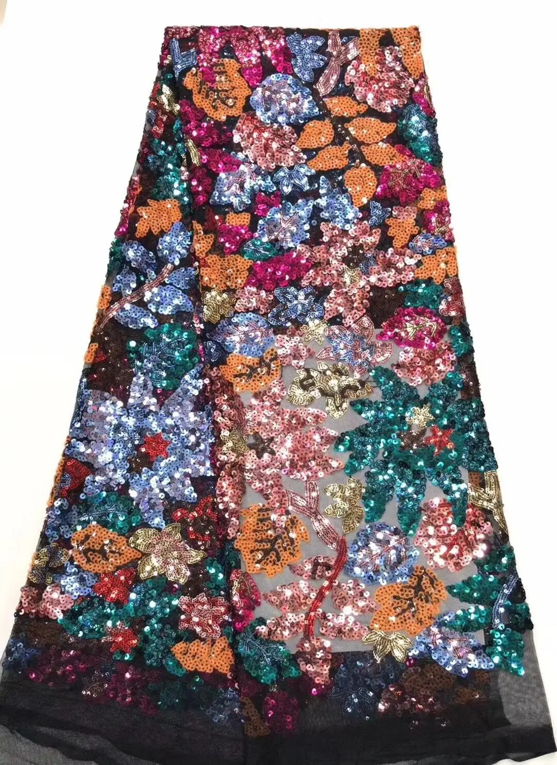 

embroidery tull net lace fabric with sequins JIANXI.C-85101 romantic french net lace for evening dress/fashion show