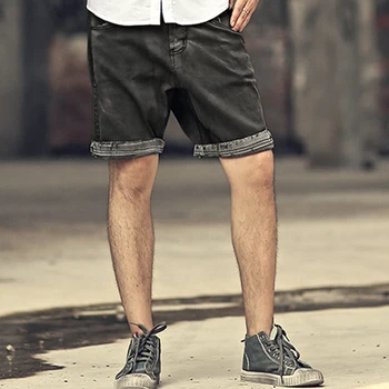 

Metrosexual Men Summer New Retro Slim Fit Washed Denim Jeans Men Black Casual Fashion Cotton Brand Design Jeans Shorts K710