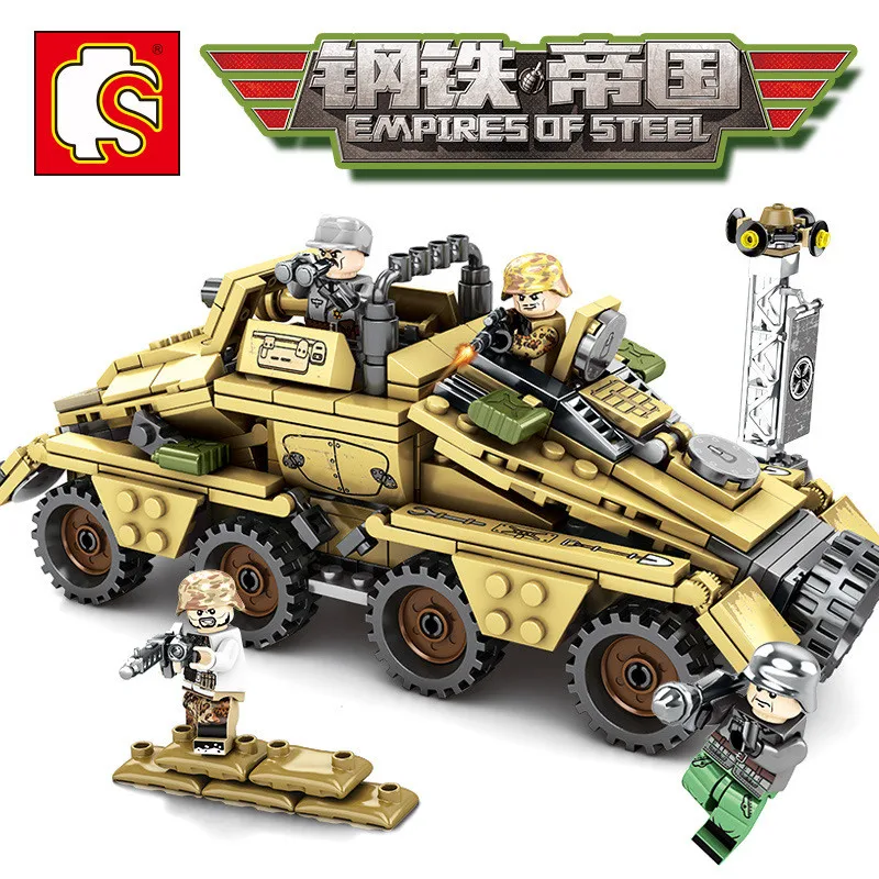 

Empire Of Steel Military Series Block KFZ Armoured Car Building Blocks 103141 395PCS Education Model Tank Bricks For Children