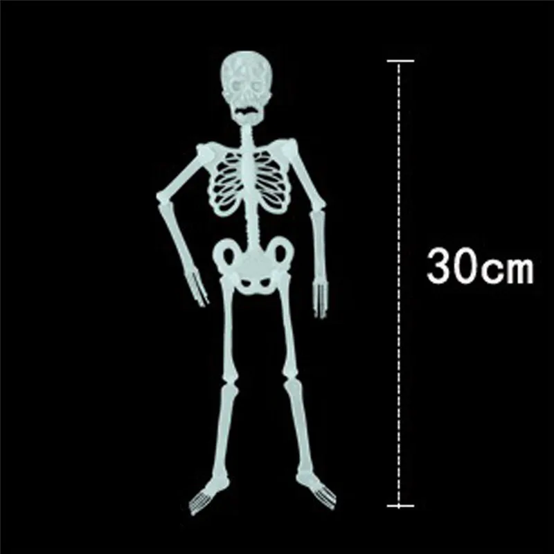Стиль 30 см светящийся череп скелет тело страшный Хэллоуин игрушка дом с привидениями Хитрый Опора 25