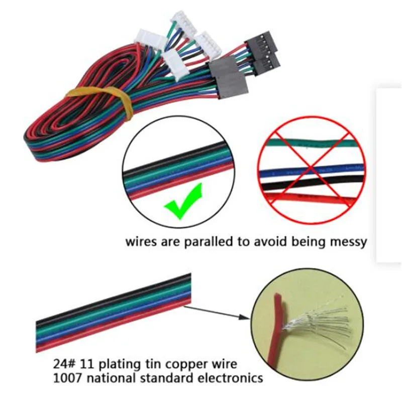 4 шт 100 см/200 см 4pin до 6pin XH2.54 NEMA 17 шаговый двигатель кабель DuPont линия для 42 шагового двигателя