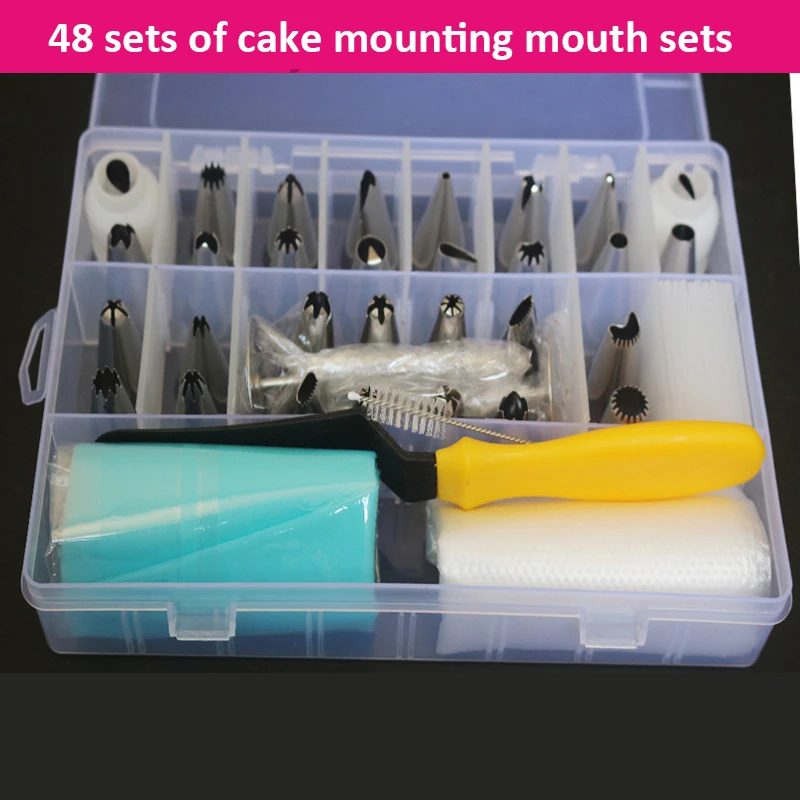

IVYSHION 48pcs/set Multifunction Stainless Steel Pastry Nozzles DIY Cake Decoration Set Kitchen Dessert Baking Pastry Supplies