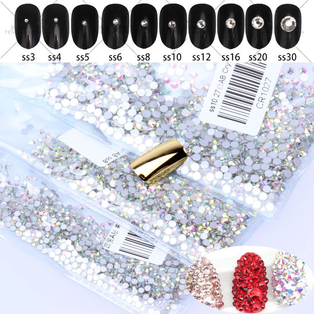 Super Glitter 1440pcs Ss3 Ss30 Flatback Multicolor Non Hotfix