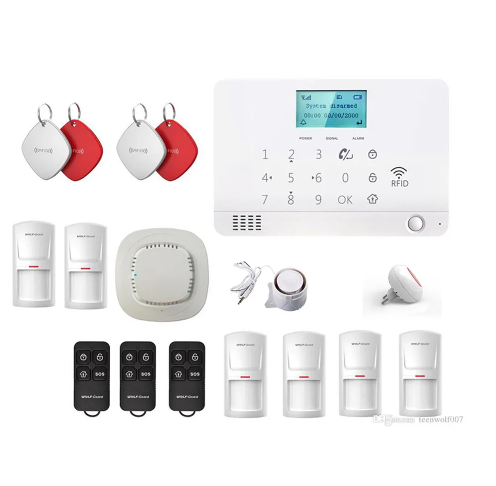 Wolf Guard LCD GSM SMS Wireless Home Alarm Security Burglar System 6