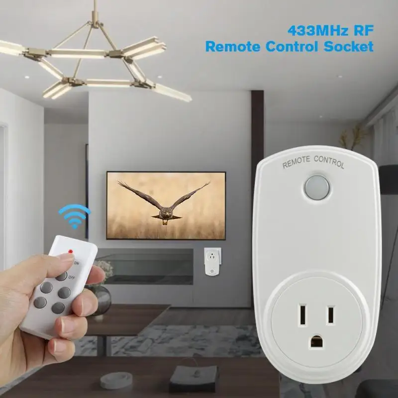 

433MHz Wireless Remote Control Light Switches House Power Outlet Light Switch Socket +Remote Connector US Plug Z35